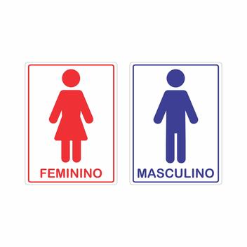 Kit Placa De Identificação P/ Banheiro Masculino E Feminino - Visual ...