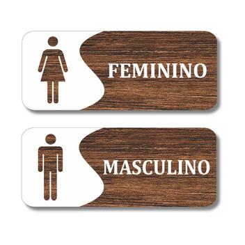 Kit Placa Sinalização Banheiro Feminino Masculino Sanitário - Art Print ...