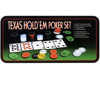 Set Poker Texas Hold'em 600 Jetons - Kit Complet Avec Tapis, Cartes Et Jetons Casino