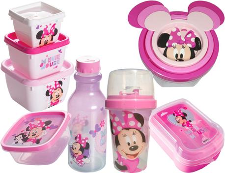 Kit escolar Minnie Mouse com garrafa e pote, 15631, Plasutil - CX