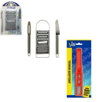 Faca Ralador Kit Ralador, Faca, E Descascador + Amolador De Facas - 123 Util - Faca ...