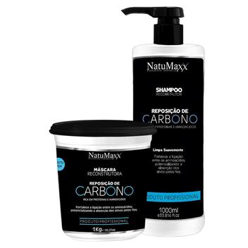 Kit Reposição Carbono Natumaxx Shampoo 1 litro + Máscara Reconstrução ...