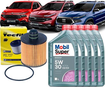 Kit Revisão Troca De Óleo 5w30 e Filtro Fiat Toro 2.0 Diesel 2016 2017 ...