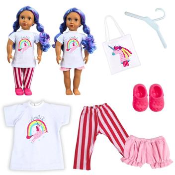 Kit Roupa Boneca Our Generation 36/46cm - Unicórnio Neon - Casinha 4 ...