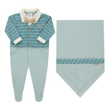 Kit Saída Maternidade Luxo Bebê Menino Malha Paraiso 17755 - Paraíso ...