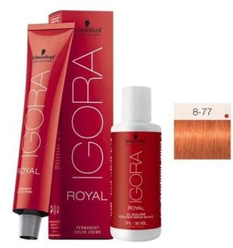 Coloração ruivo IGORA KIT Igora Royal 8.77 Louro Claro Cobre Extra  Schwarzkopf 60g + OX 30 VOL.60ml profissional - Escorrega o Preço