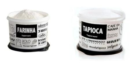 Kit Tupperware Farinha E Tapioca 2 Caixas Mantimentos Pb Cor Preto e