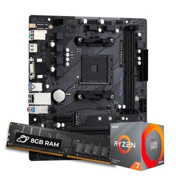 Kit Upgrade Processador AMD Ryzen 7 5800X + Placa Mãe ASrock A520M