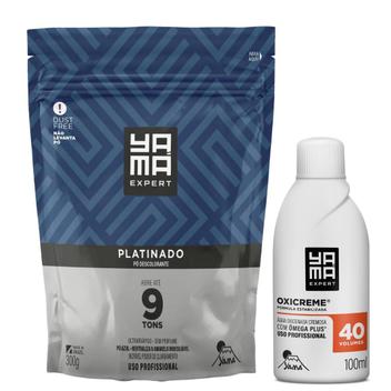 Kit Yamá Pó Descolorante Platinado 300g e Água Oxigenada 40vol 100ml ...