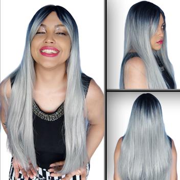 Lace c/ Franja Lateral Cabelo Liso Peruca c/ Alça Ajustável - Rass Hair ...