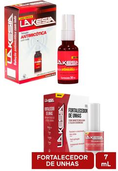 Lakesia Antimicótica loção + esmalte Micose Unha ocada amarela marrom ...