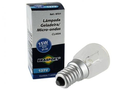Lampada geladeira/micro-ondas 15w e14 tu-22 127v ref. 8721 brasfort ...