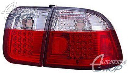Lanterna Traseira Para Honda Civic 1996-1998 | Lente Clara Com LED - Conjunto 4 Peças JDM