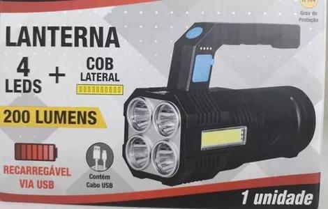 Lanterna Recarregável 4 Leds 200 Lumens USB Noll Tarugão - Tarugão  Parafusos e Ferramentas