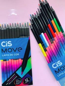 Lápis de Cor MOVE 12 cores- CIS - Atacado Mabel