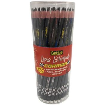 Lapis Preto Redondo Decorado Corrida C/BORRACHA - Make+