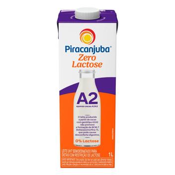 Leite UHT A2A2 Semidesnatado Zero Lactose Piracanjuba 1L Caixa com ...