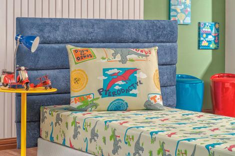 Jogo de cama de dinossauro infantil com bolso profundo, cacto tropical,  conjunto de lençóis para meninos e meninas com estampa de dinossauro, jogo  de cama tamanho grande, 1 lençol com elástico com