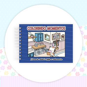 Livro de Colorir fofo capa dura Azul - by Gabi - Caderno - Magazine Luiza
