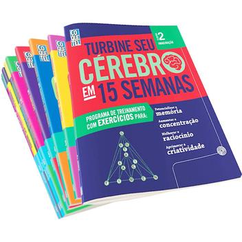 Livro Turbine Seu Cérebro Atividades Memória Coquetel Kit Com 8