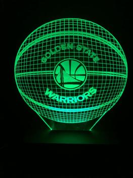 Luminária Led 16 Cores, Golden State Warriors, Basquete, Jogo