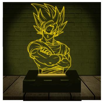 Luminária Led 3d, Goku Super Sayajin 3,16 Cores + controle, Dragon Ball Z,  desenho em Promoção na Americanas