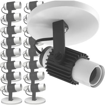 Luminaria Spot Branco Aleta Preto Kit 15 Unidades Bocal E27 Simples ...