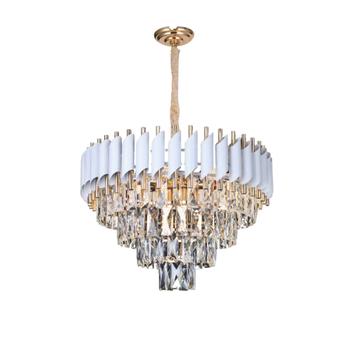 Lustre Moderne En Métal Et Cristal – 55 Cm De Diamètre – Neuf