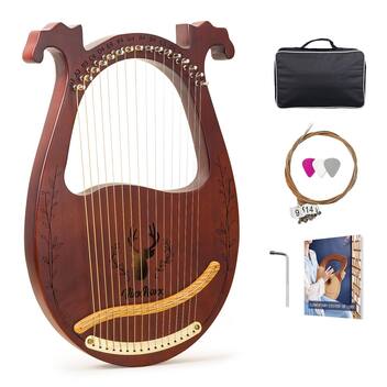 Lyre Harp VixxNoxx Lyre Harp Mogno de 16 cordas com acessórios
