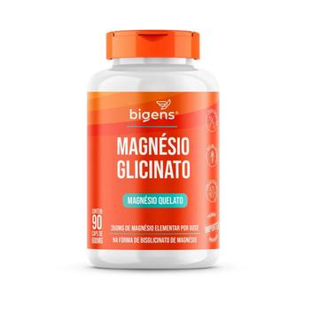 Magnésio Glicinato Quelato 600mg Suplemento 90 Cáps Bigens - Cloreto de