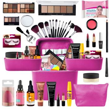 Maleta Com Maquiagem Completa Profissional Kit Pinceis Bz85 - Pele