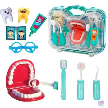 Kit Dentista Infantil Maleta De Brinquedo Completo Montável