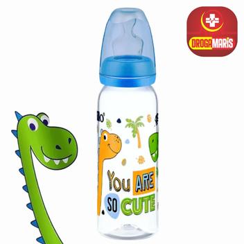 Mamadeira Lillo Magia 240ml Bico silicone anatomico cor Azul Dino ...