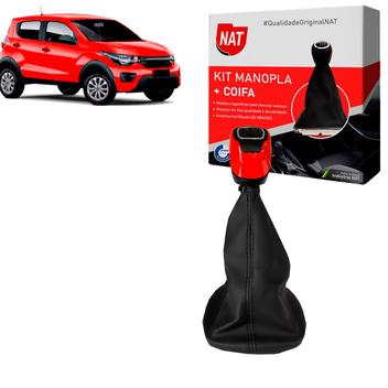 Kit Coifa de Alavanca Com Manoplas de Câmbio Carro Fiat Mobi 2016