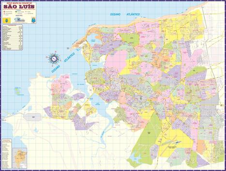 Mapa Cidade São Luis Do Maranhão Politico Poster Geografico Escolar ...