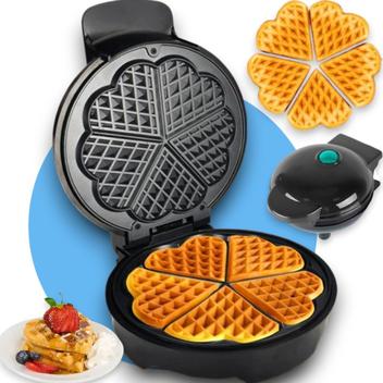 Máquina de Waffle em forma de 5 coração Panquecas Grande Elétrica ...