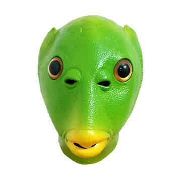 Máscara de Látex Funny Green Fish Head - Fantasia Cosplay para Adultos ...