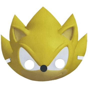 Fantasia Super Sonic Amarelo Longo Com Máscara