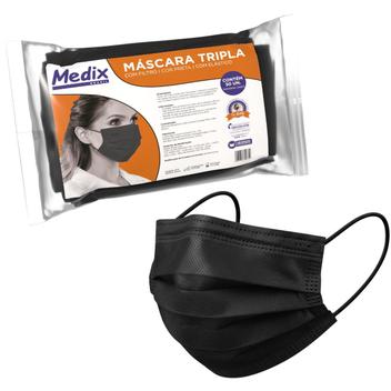 Máscara Tripla Descartável Saquinho Com 50un Com Filtro Medix