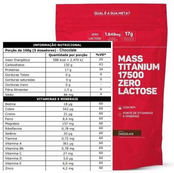 Mass Titanium 17500 ZERO LACTOSE - Refil 2,4kg Morango - Max Titanium ...