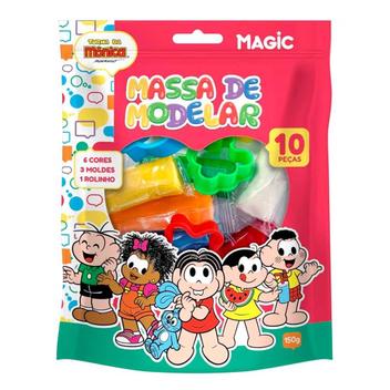 Massinha De Modelar 10 Peças Moldes Turma Da Mônica Magic - Massinha