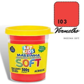 Massinha de Modelar Acrilex Soft 500g Vermelho - Massinha - Magazine Luiza