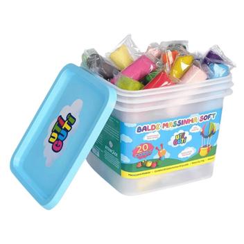 Massinha de Modelar Soft Utiguti Balde 20 Cores - 2kg - Massinha