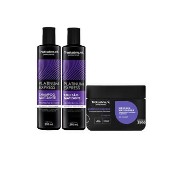 Matizante Platinum Shampoo + Emulsão + Máscara Trattabrasil