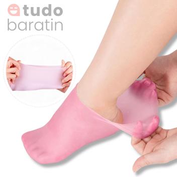 Meia de Silicone Gel para Hidratação dos Pés Rachados Ressecados Pele ...