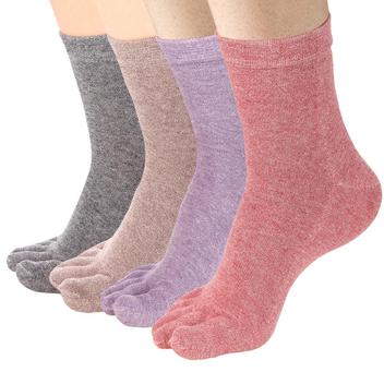 Meias Femininas Meaiguo de Algodão com 5 Dedos - Pacote com 4 - Ideal ...