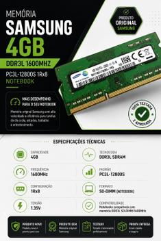 Memoria 4gb Notebook Ddr3l 1600mhz Pc3l-12800s 1rx8 Samsung