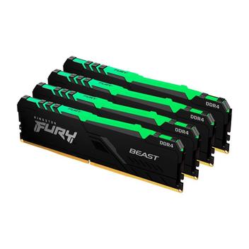 Memória RAM Kingston Fury Beast, RGB, 128GB (4x32GB), 2666MHz
