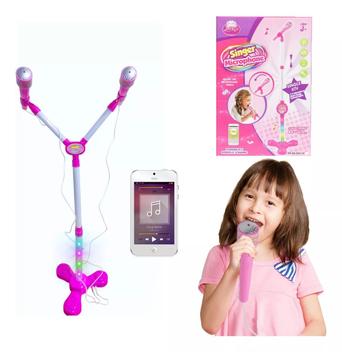 Microfone Criança Infantil Pedestal Rosa Conecta Com Celular - 99 TOYS ...