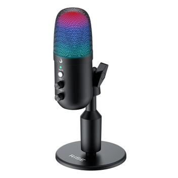 Microfone Gamer De Mesa Rise Mode Elite 04, RGB, P3, USB-C, Preto - RM ...